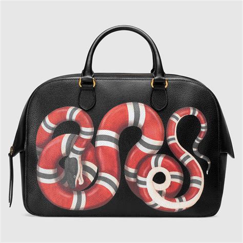 Gucci Kingsnake Duffle Bag Printed Leather Large Print 2907491